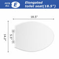 Elongated Toilet Seat, Not Round, Slow Close, White Plastic, 18.5” 🍁 All In One Marketplace Canada