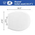 Round Toilet Seat, Slow Close, White Plastic, Never Loosen, 16.5” 🍁 All In One Marketplace Canada