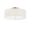 Globe Electric 60998 Kyle 2-Light Flush Mount Ceiling Light, Matte Brass, White Linen Shade 🍁 All In One Marketplace Canada