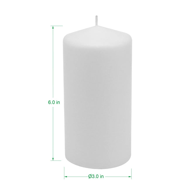 Stonebriar Unscented White Tall Pillar Candles, 65 Hour Burning Candle Pillars, Perfect for Decor, Weddings, Emergencies 3" X 6", 6 Count 🍁 All In One Marketplace Canada