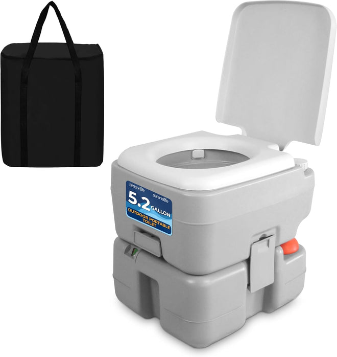 SerenLife Portable Toilet - 5.2 Gallon Camping and RV Porta Potty, Flushable, Leak Proof and Detachable Waste Tank, Ideal for Road Trip, Boats, Travel and Hiking Gear Essentials 🍁 All In One Marketplace Canada