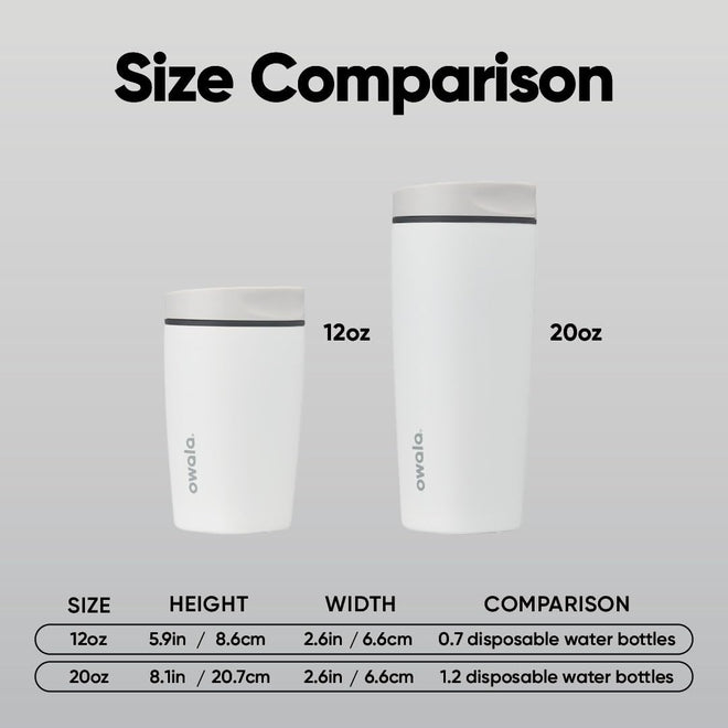 Owala SmoothSip Slider Insulated Stainless Steel Coffee Tumbler, Reusable Iced Coffee Cup, Hot Coffee Travel Mug, BPA Free 12 oz, Peachy Keen 🍁 All In One Marketplace Canada