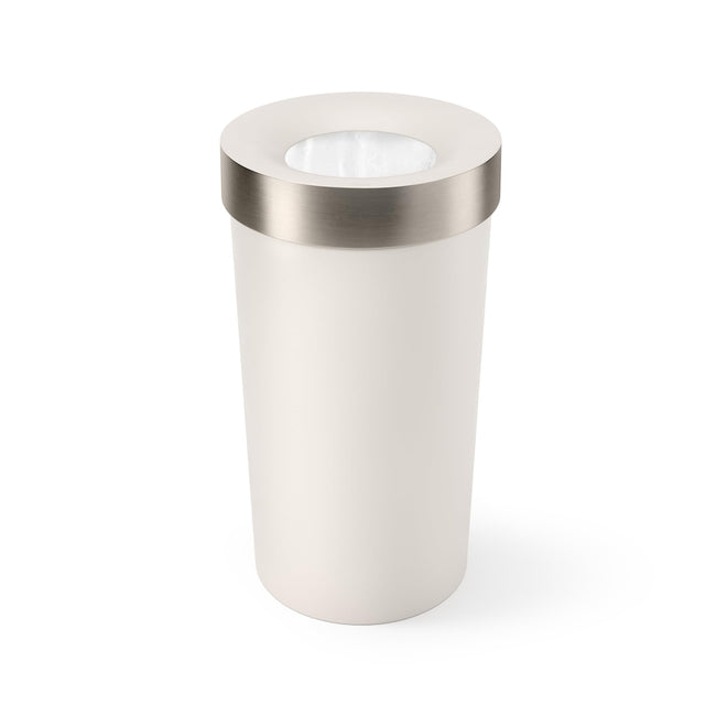 Umbra Vento Kitchen Trash Can – Large 16 Gal (62 L) Open Top Garbage Can for Home & Office – Modern Clean Design, Sand/Nickel 🍁 All In One Marketplace Canada