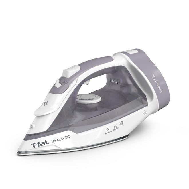 T-Fal Virtuo Steam Iron for Clothes with Retractable Cord, Portable Iron and Steamer for Clothes, Ceramic Nonstick Soleplate, 1500 Watts, Anti-Drip, Auto-Off, Scratch Resistant, Grey 🍁 All In One Marketplace Canada