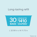 Diaper Genie Easy Roll Refill with 30 Bags - Refill for Diaper Genie Signature, Platinum, Essence Pails - Holds up to 1,410 Newborn Diapers, Blue, 1-Pack 🍁 All In One Marketplace Canada