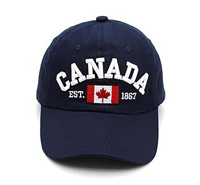 Navy Blue and Red Canada Baseball Cap for Men Women, Canada Day Maple Leaf Flag Embroidered Adjustable Dad Hat Golf Cap Sport Outdoor Fitted Plain Cap 🍁 All In One Marketplace Canada