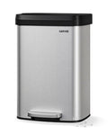 Garvee 13 gal / 50 L Stainless Steel Trash Can with Lid, Large Garbage Can for Kitchen, Rustproof Step-on Kitchen Metal Trash Bin with Liner Rim, Rear Handle, Soft Close Plastic Lid, Silver 🍁 All In One Marketplace Canada