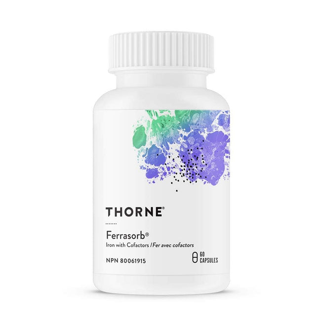 Thorne Ferrasorb - Complete Blood Support Formula with Iron, Folate, and B vitamins - 60 Capsules - 60 Servings 🍁 All In One Marketplace Canada