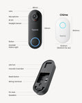 REOLINK Video Doorbell Camera WiFi, 2K Wired Doorbell Camera for Home Security, 2.4/5GHz WiFi, 180° Diagonal, Smart Detection, microSD Card/Cloud Storage, Indoor/Outdoor Surveillance (Chime Included) 🍁 All In One Marketplace Canada