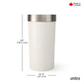 Umbra Vento Kitchen Trash Can – Large 16 Gal (62 L) Open Top Garbage Can for Home & Office – Modern Clean Design, Sand/Nickel 🍁 All In One Marketplace Canada