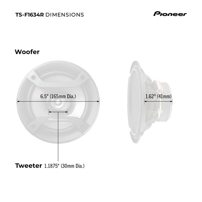 Pioneer TS-F1634R 6.5" 200W 2-Way Speakers 🍁 All In One Marketplace Canada