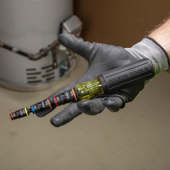Klein Tools 32910 Impact Driver, 7-in-1 SAE Impact Socket Set with Handle, Flip Socket with 1/4, 5/16, 3/8, 7/16, 1/2 and 9/16-Inch Nut Driver Sizes and 1/4-Inch Bit Holder 🍁 All In One Marketplace Canada