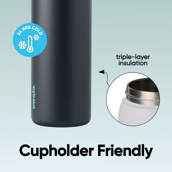 Owala FreeSip Insulated Stainless Steel Water Bottle with Straw for Sports and Travel, BPA-Free, 40oz, Foggy Tide 🍁 All In One Marketplace Canada