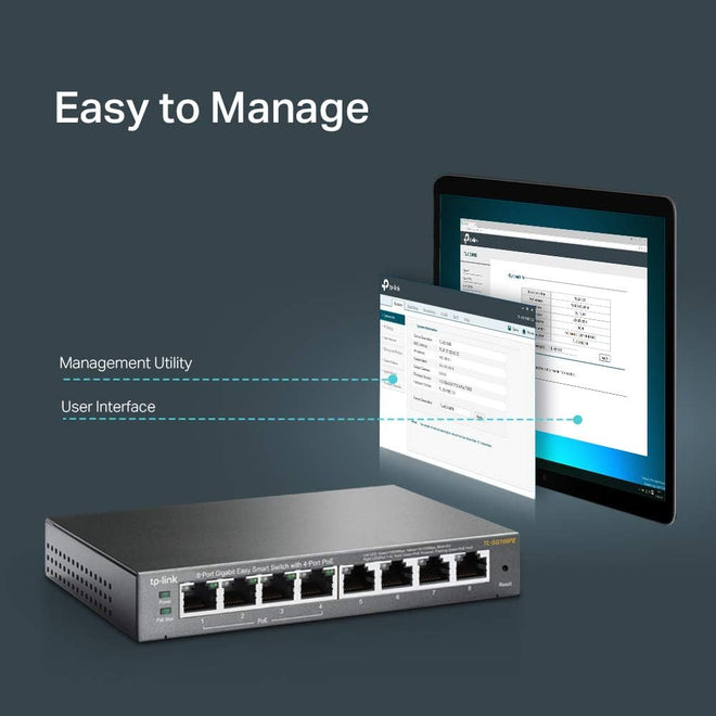 TP-Link 8–Port Gigabit PoE Switch, 4 PoE+ Ports @64W, Easy Smart (TL-SG108PE) 🍁 All In One Marketplace Canada