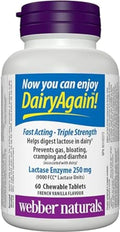 Webber Naturals Dairy Again Lactase Enzyme Chews, 60 Chewable Tablets 🍁 All In One Marketplace Canada