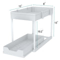 DEKAVA Under Sink Organizer 2 Pack, Bathroom Organizes, 2 Tier Sliding Cabinet Basket Organizer Drawer, Multi-Purpose Bath Collection Baskets for Bathroom (White) 🍁 All In One Marketplace Canada