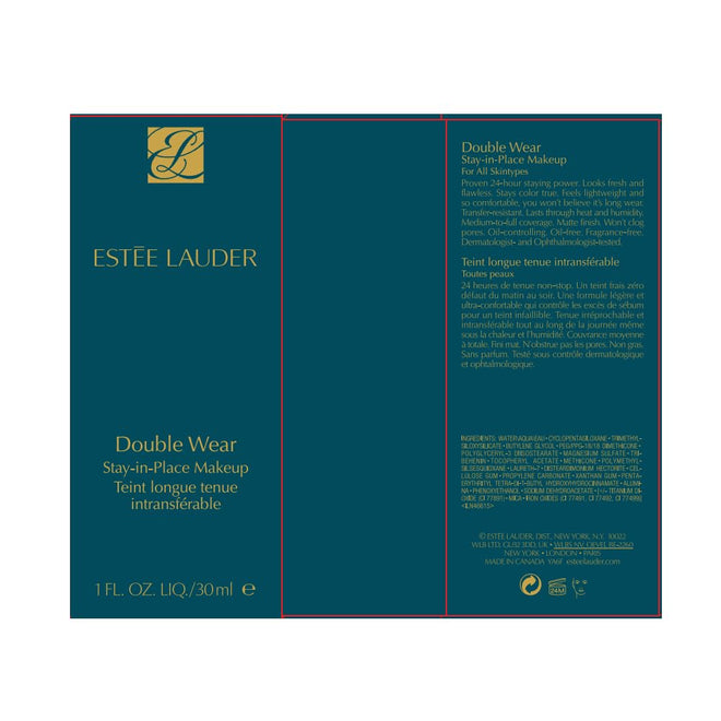 Estée Lauder Double Wear Stay-in-Place 24-Hour Long-Wear Matte Foundation, 30 ml, 1N0 Porcelain 🍁 All In One Marketplace Canada