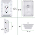 Wall Charger, Surge Protector, QINLIANF 5 Outlet Extender with 4 USB Charging Ports (4.8A Total) 3-Sided 1680J Power Strip Multi Plug Adapter Spaced for Home Travel Office (3U1C) 🍁 All In One Marketplace Canada