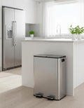 GarveeHome 2x8 Gallon Stainless Steel Dual Trash Can with Lid, Large Kitchen Step-on Garbage and Recycle Bin Combo, Metal Double Trash Can with PP Inner Buckets & Liner Rim for Kitchen Waste Sorting 🍁 All In One Marketplace Canada