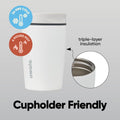 Owala SmoothSip Slider Insulated Stainless Steel Coffee Tumbler, Reusable Iced Coffee Cup, Hot Coffee Travel Mug, BPA Free 12 oz, Sugar High 🍁 All In One Marketplace Canada