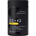 Sports Research® Vitamin D3 + K2 w/Coconut MCT Oil - Vegan Vitamin D 1000iu (25mcg) & Mk-7 Vitamin K 120mcg - Vegan Certified · Non-GMO · Soy Free - 90 Softgels 🍁 All In One Marketplace Canada