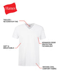 Hanes Men's ComfortSoft 4 Pack FreshIQ Cotton V-Neck T-Shirt, White, Medium 🍁 All In One Marketplace Canada