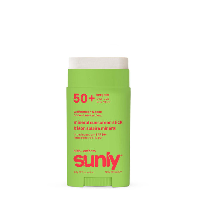 ATTITUDE Kids Mineral Sunscreen Stick SPF 50, Broad Spectrum Zinc Oxide, EWG Verified, Non-Nano, Mess-Free Stick for Face & Body, Lightweight Non-Greasy, Vegan, Watermelon & Coco Scent, 60 grams 🍁 All In One Marketplace Canada