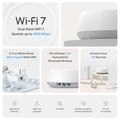 TP-Link Deco 7 BE25 Dual-Band BE5000 WiFi 7 Mesh Wi-Fi System | 4-Stream 5 Gbps, 240 Mhz Channels | Covers up to 4,600 Sq.Ft | 2X 2.5G Ports Wired Backhaul | VPN,MLO, AI-Roaming, HomeShield, 2-Pack 🍁 All In One Marketplace Canada