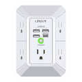 Wall Charger, Surge Protector, QINLIANF 5 Outlet Extender with 4 USB Charging Ports (4.8A Total) 3-Sided 1680J Power Strip Multi Plug Adapter Spaced for Home Travel Office (3U1C) 🍁 All In One Marketplace Canada