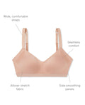 Warners Women's Blissful Benefits Underarm-Smoothing with Seamless Stretch Wireless Lightly Lined Comfort Bra Rm3911w, Butterscotch, X-Large 🍁 All In One Marketplace Canada