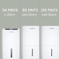 Waykar 80 Pints 2025 Energy Star Dehumidifier for Spaces up to 5,500 Sq. Ft for Basement and Home, Large Room with Drain Hose and 1.14 Gallons Water Tank 🍁 All In One Marketplace Canada