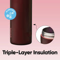 Owala FreeSip - Stainless Steel - 24-oz. - Red Black Cherry 🍁 All In One Marketplace Canada