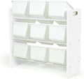Lennox Furniture Toys Storage Organizer 9 Plastic Bins in White (JWTR-03006 white) 🍁 All In One Marketplace Canada