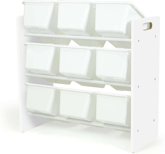 Lennox Furniture Toys Storage Organizer 9 Plastic Bins in White (JWTR-03006 white) 🍁 All In One Marketplace Canada