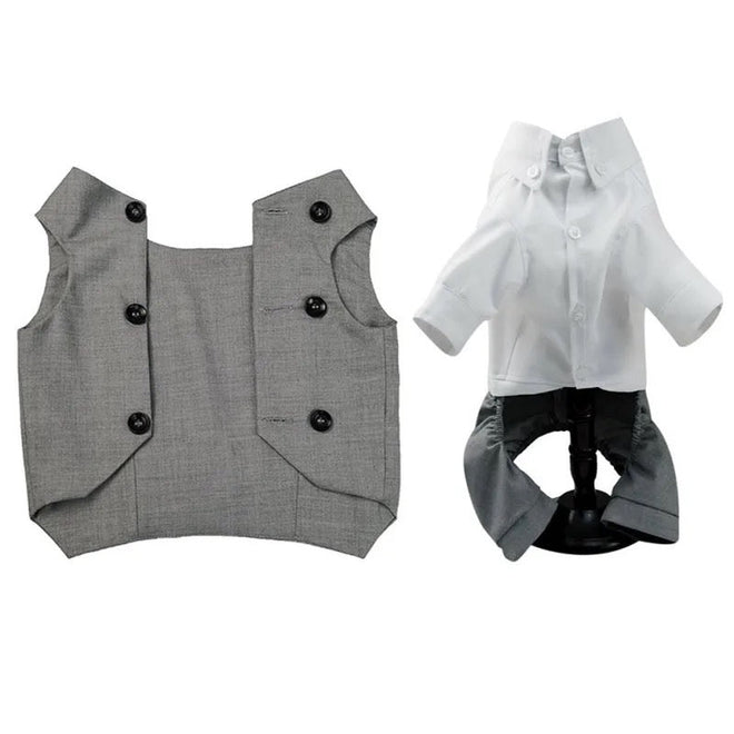 Distinguished Gentleman Two-Piece Dog Suit | Formal Dog Outfit Set