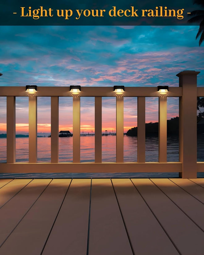 CANASUN Solar Deck Lights 16 Pack Solar Fence Light Solar Powered Outdoor Step Light IP65 Waterproof LED Pathway Light for Deck Fence Railing Garden Patio StairYard (Warm Light) 🍁 All In One Marketplace Canada