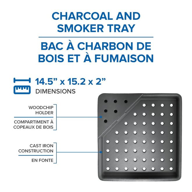 Napoleon Cast Iron Charcoal & Smoker Tray BBQ Accessory – 67732 – Fits most Napoleon BBQs, Cook With Charcoal On A Gas Barbecue, Smoke On A Gas Barbecue 🍁 All In One Marketplace Canada