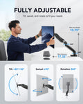 HUANUO Single Monitor Mount, 13 to 32 Inch Design Monitor Arm, Adjustable Stand, Vesa Mount with Clamp and Grommet Base - Fits 4.4 to 19.8lbs LCD Computer Monitors 🍁 All In One Marketplace Canada
