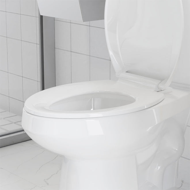 White Elongated Toilet Seat, Slow Close Toilet Cover Seat for Easy Clean and Stain-Resistant, Plastic Toilet Seat with Cover, Quick-Release Hinges and Quick-Attach Hardware 🍁 All In One Marketplace Canada