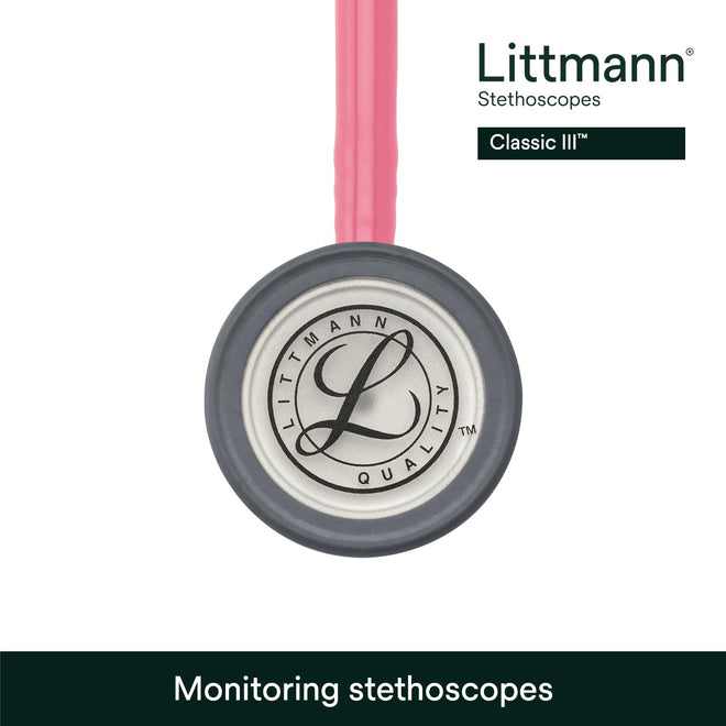 3M Littmann Classic III Monitoring Stethoscope, 5633, More Than 2X as Loud*, Weighs Less**, Stainless Steel Chestpiece, 69 cm (27") Pearl Pink Tube 🍁 All In One Marketplace Canada