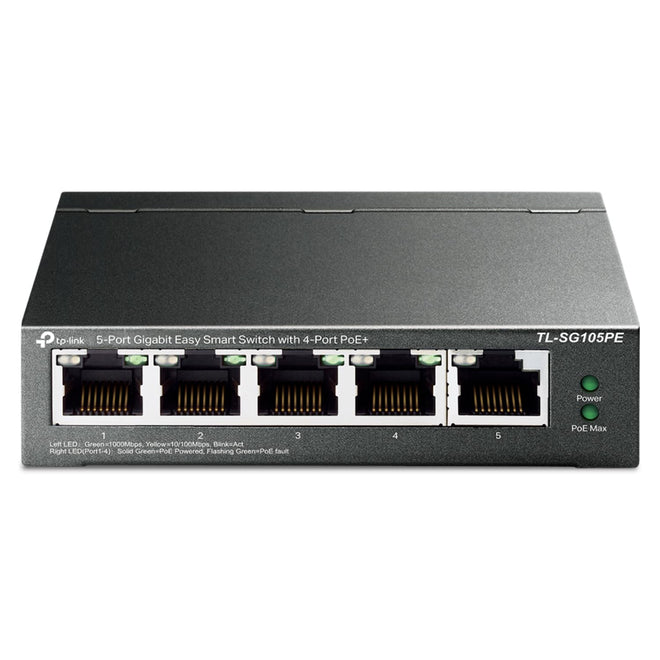 TP-Link 5–Port Gigabit PoE Switch, 4 PoE+ Ports @65W, Easy Smart (TL-SG105P) 🍁 All In One Marketplace Canada