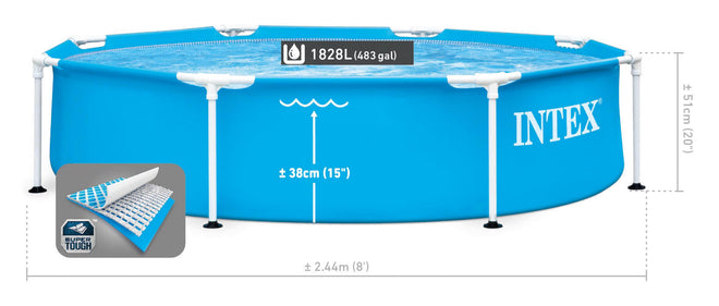 INTEX 28205EH Metal Frame Above Ground Swimming Pool: 8ft x 20in – Puncture-Resistant Material – Easy Assemble – Rust Resistant – 483 Gallon Capacity 🍁 All In One Marketplace Canada