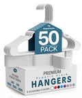Utopia Home Plastic Hangers, 50 Pack, Clothes Hangers with Shoulder Grooves, Durable Space Saving Coat Hanger for Shirts, Pants, Skirts, Jackets, Blouses, Dresses and Everyday Wardrobe Use (White) 🍁 All In One Marketplace Canada