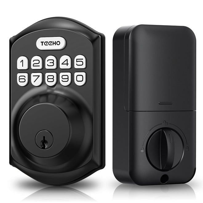 TEEHO TE001 Keyless Entry Door Lock with Keypad - Smart Deadbolt Lock for Front Door with 2 Keys - Auto Lock - Easy Installation - Matte Black 🍁 All In One Marketplace Canada