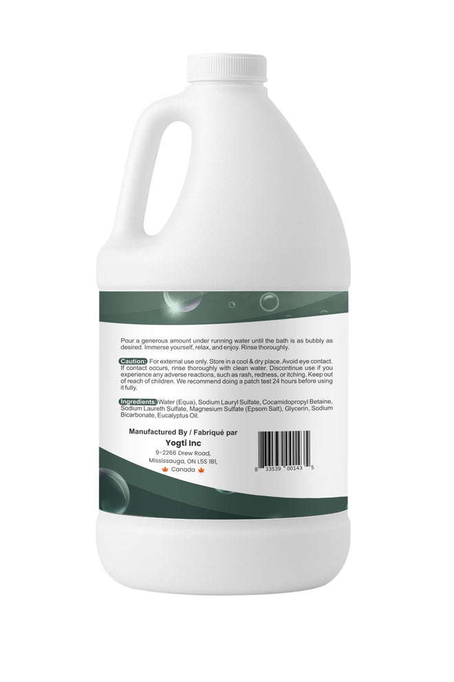 Yogti [Made in Canada] Foaming Bubble Bath Body Wash, 2 Eucalyptus, Made with with Epsom Salt & Pure Eucalyptus Essential Oil - 2 L 🍁 All In One Marketplace Canada