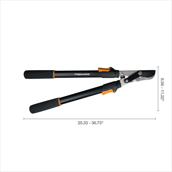 Fiskars Power-Lever Extendable Lopper, 2X Cutting Power, Precision-Ground Blade, 25"-37", Black & Orange 🍁 All In One Marketplace Canada