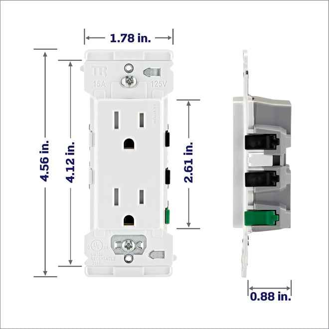Leviton Decora Edge, 10-Pack, 15 Amp Tamper-Resistant Duplex Wall Receptacle, E5325-0MW, White 🍁 All In One Marketplace Canada