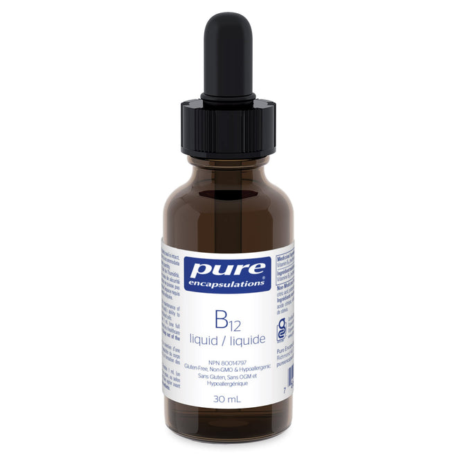 Pure Encapsulations B12 Liquid - B12 as Methylcobalamin - For Energy Metabolism & Red Blood Cell Formation - Liquid Drops - 30 mL 🍁 All In One Marketplace Canada