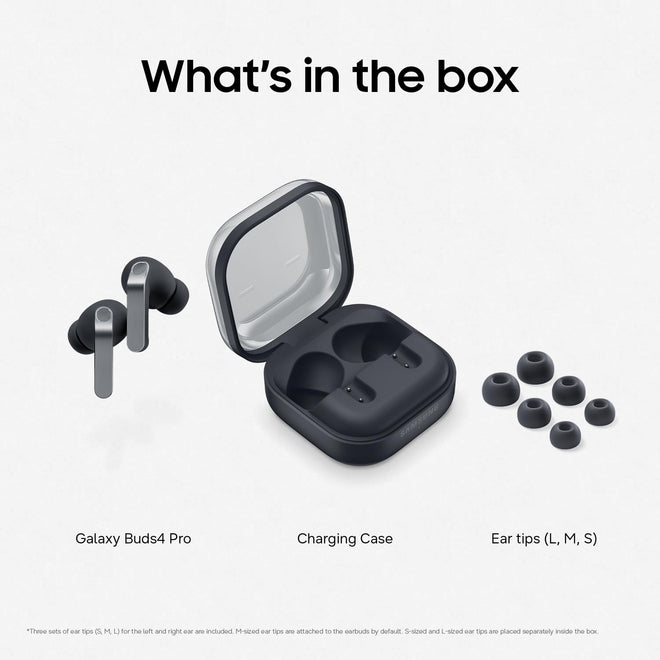 Samsung Galaxy Buds4 Pro, Black (CAD Version & Warranty) - New Fit, Two Way Speaker, Adaptive ANC, AI Assistant 🍁 All In One Marketplace Canada