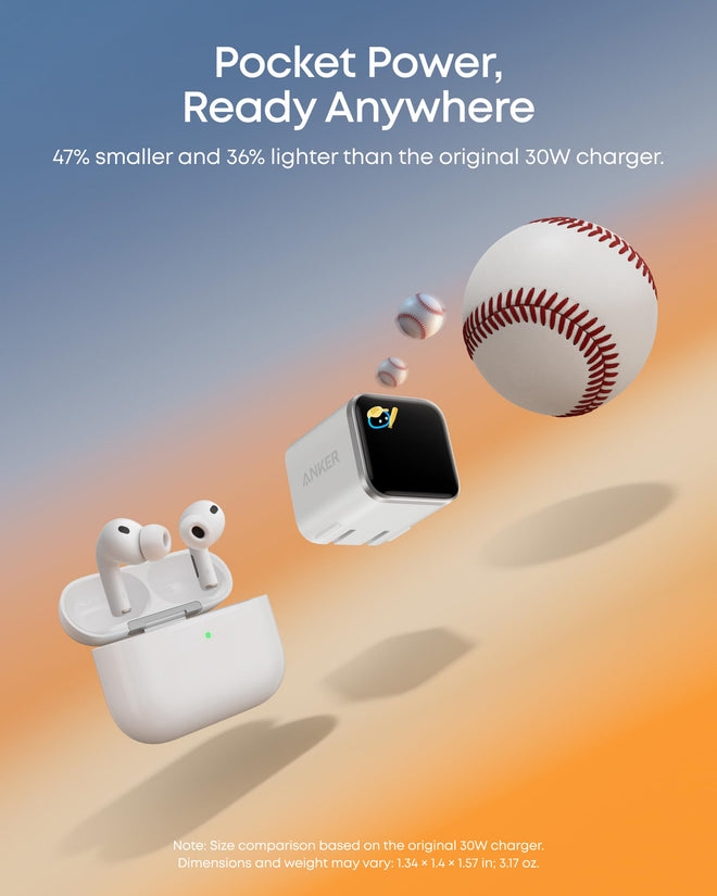 Anker Nano USB C Charger,45W USB C Charger Block with Smart Display,180°Foldable Plug,Smart Recognition,Built-in Care Mode,for iPhone17/16/15 (Non-Battery,One USB-C Port,No Cable Included) 🍁 All In One Marketplace Canada